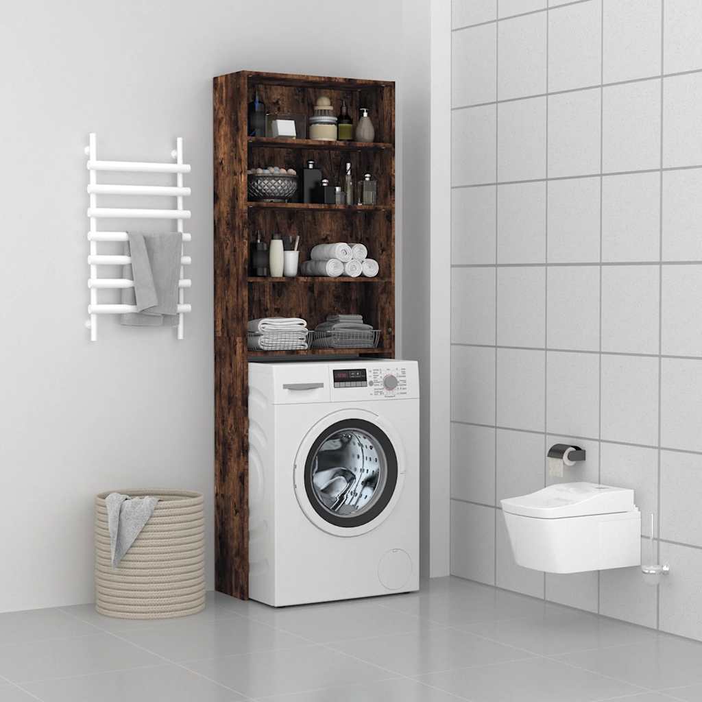 Mobile per Lavatrice Rovere Fumo 64x24x190 cm | homemem39