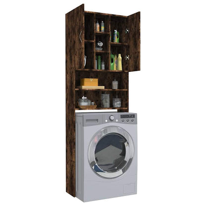 Mobile per Lavatrice Rovere Fumo 64x25,5x190 cm | homemem39