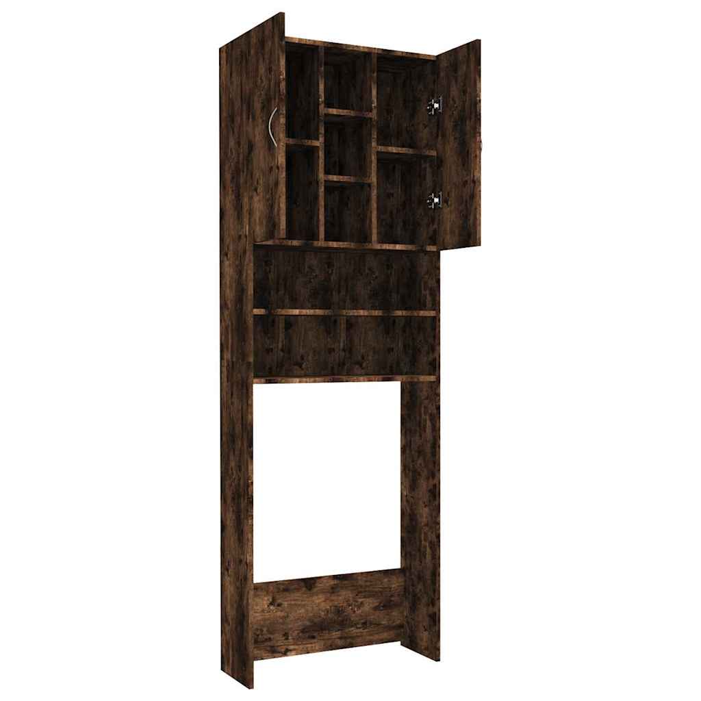 Mobile per Lavatrice Rovere Fumo 64x25,5x190 cm | homemem39