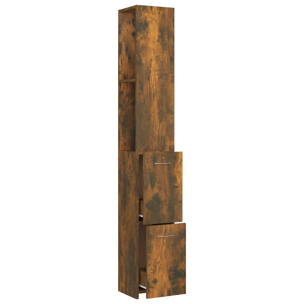 Armadietto Bagno Rovere Fumo 25x26,5x170cm in Legno Multistrato | homemem39