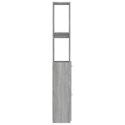 Armadietto Bagno Grigio Sonoma 25x26,5x170 cm Legno Multistrato | homemem39
