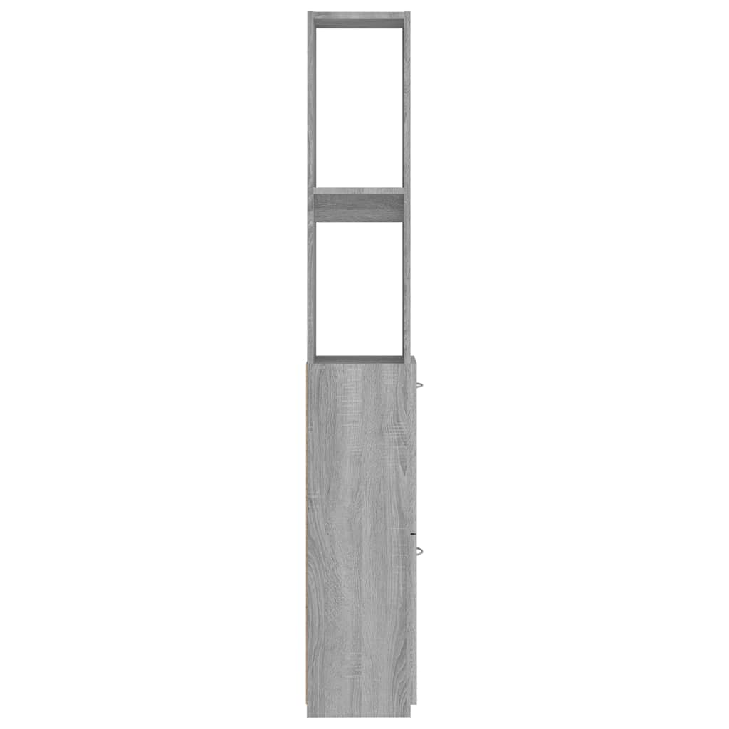 Armadietto Bagno Grigio Sonoma 25x26,5x170 cm Legno Multistrato