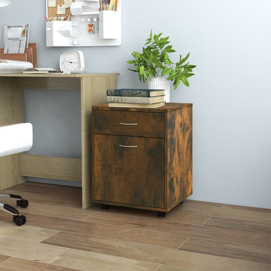 Armadietto con Ruote Rovere Fumo 45x38x54 cm Legno Multistrato - homemem39