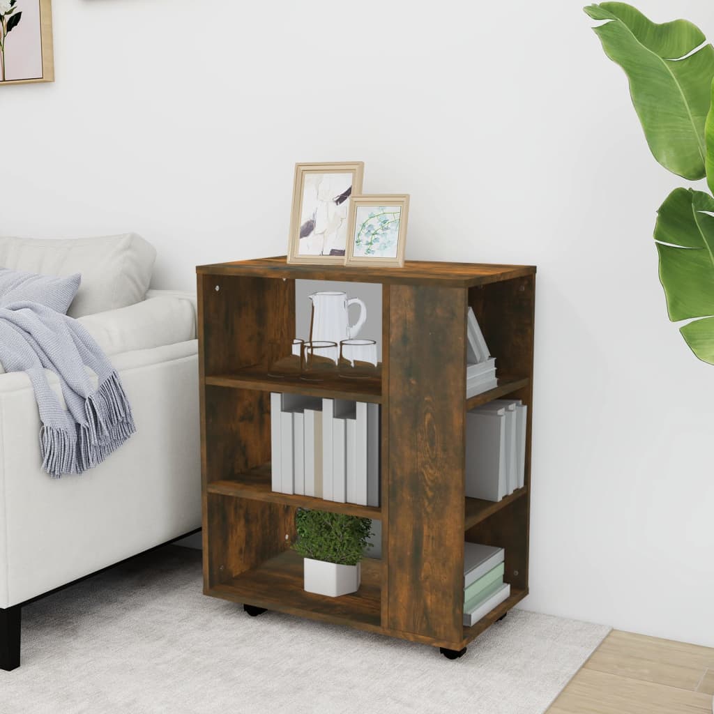 Armadietto con Ruote Rovere Fumo 60x35x75 cm Legno Multistrato - homemem39