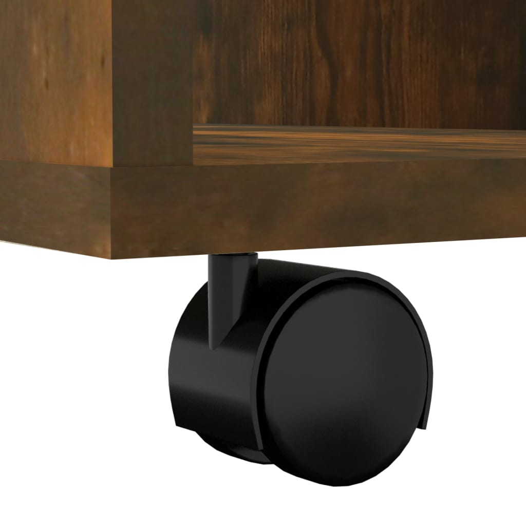Armadietto con Ruote Rovere Fumo 60x35x75 cm Legno Multistrato - homemem39