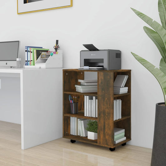 Armadietto con Ruote Rovere Fumo 60x35x75 cm Legno Multistrato | homemem39