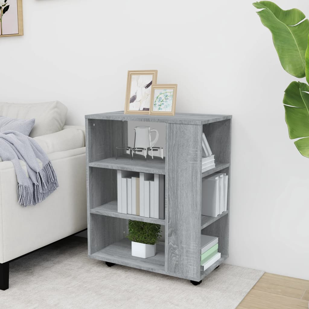 Armadietto con Ruote Grigio Sonoma 60x35x75cm Legno Multistrato | homemem39