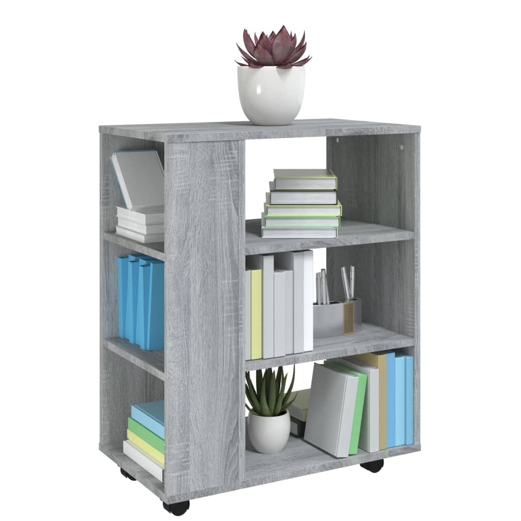 Armadietto con Ruote Grigio Sonoma 60x35x75cm Legno Multistrato | homemem39