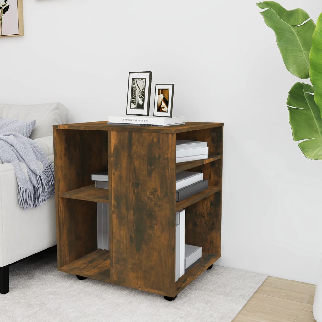 Armadietto con Ruote Rovere Fumo 60x53x72 cm Legno Multistrato - homemem39