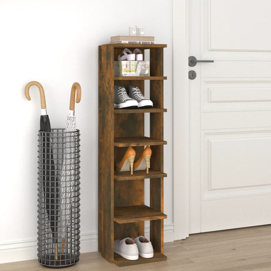 Scarpiera Rovere Fumo 27,5x27x102 cm Legno Multistrato - homemem39
