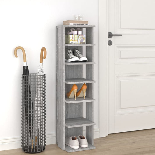 Scarpiera Grigio Sonoma 27,5x27x102 cm in Legno Multistrato - homemem39