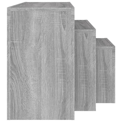 Tavolini Salotto Impilabili 3pz Grigio Sonoma Legno Multistrato | homemem39