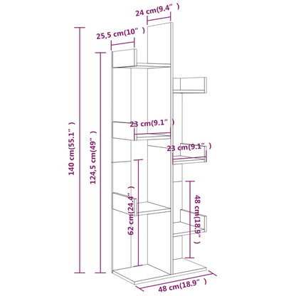 Libreria 48x25x140 cm Rovere Fumo in Legno Multistrato | homemem39