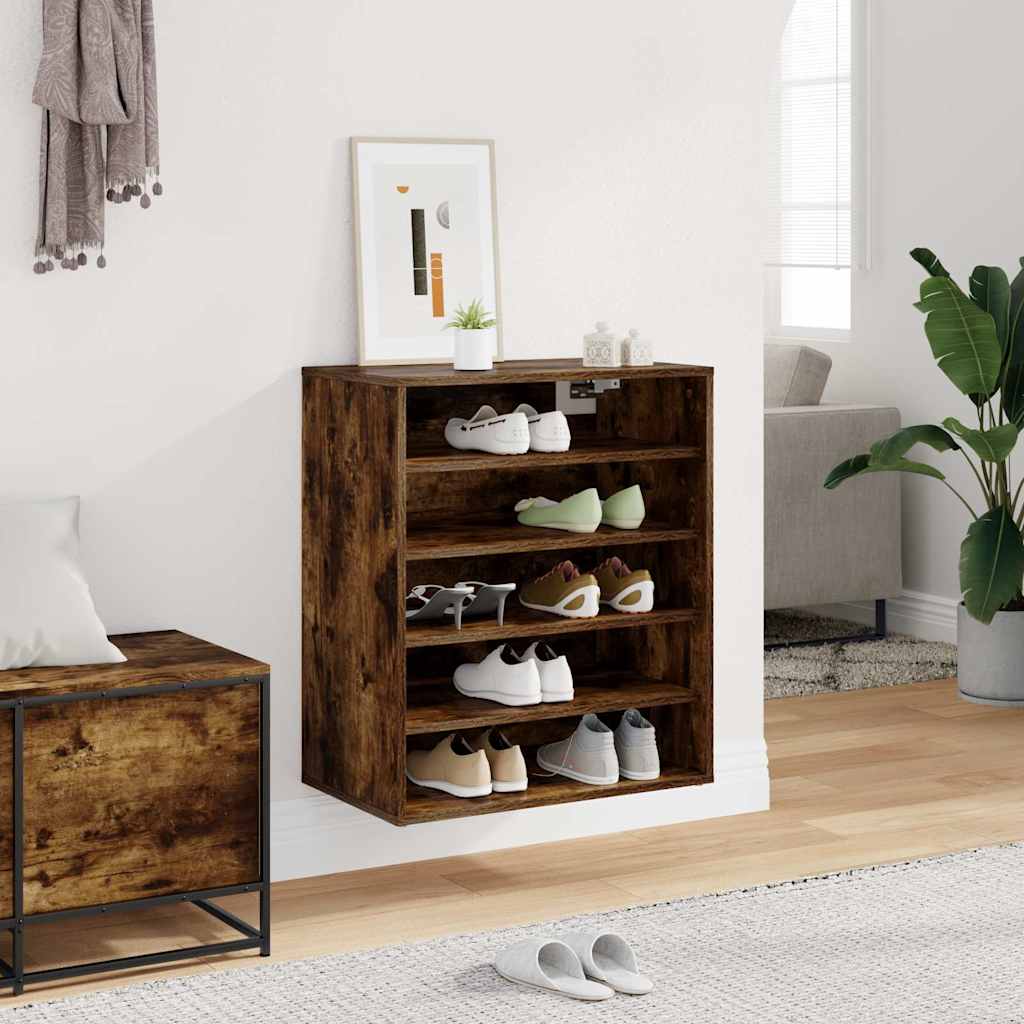 Scarpiera Rovere Fumo 60x35x70 cm in Legno Multistrato