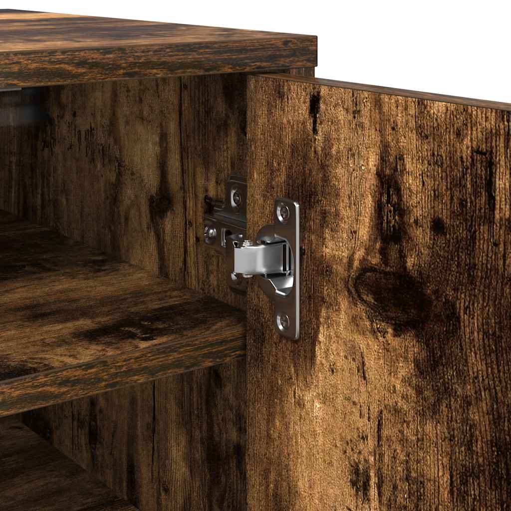 Scarpiera Rovere Fumo 32x35x92 cm in Legno Multistrato