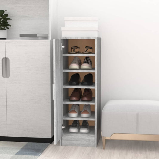 Sonoma Gray Shoe Rack 32x35x92 cm in Multilayer Wood