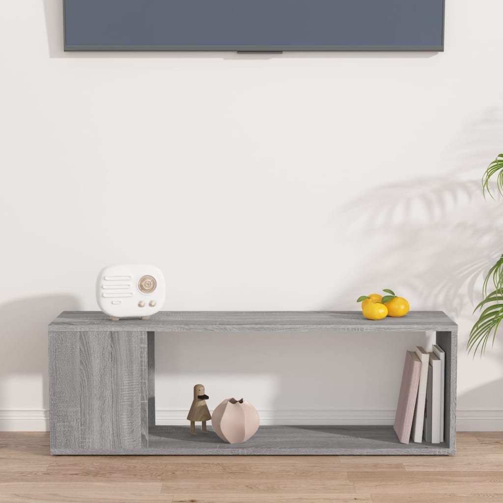 Mobile TV Grigio Sonoma 100x24x32 cm in Legno Multistrato | homemem39