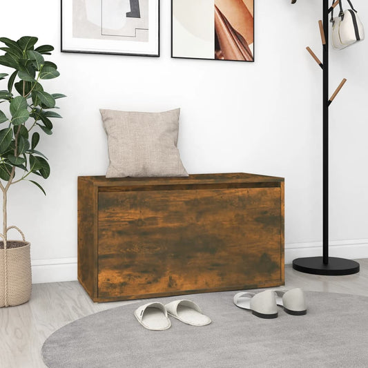 Panca da Ingresso 80x40x45 cm Rovere Fumo in Legno Multistrato - homemem39