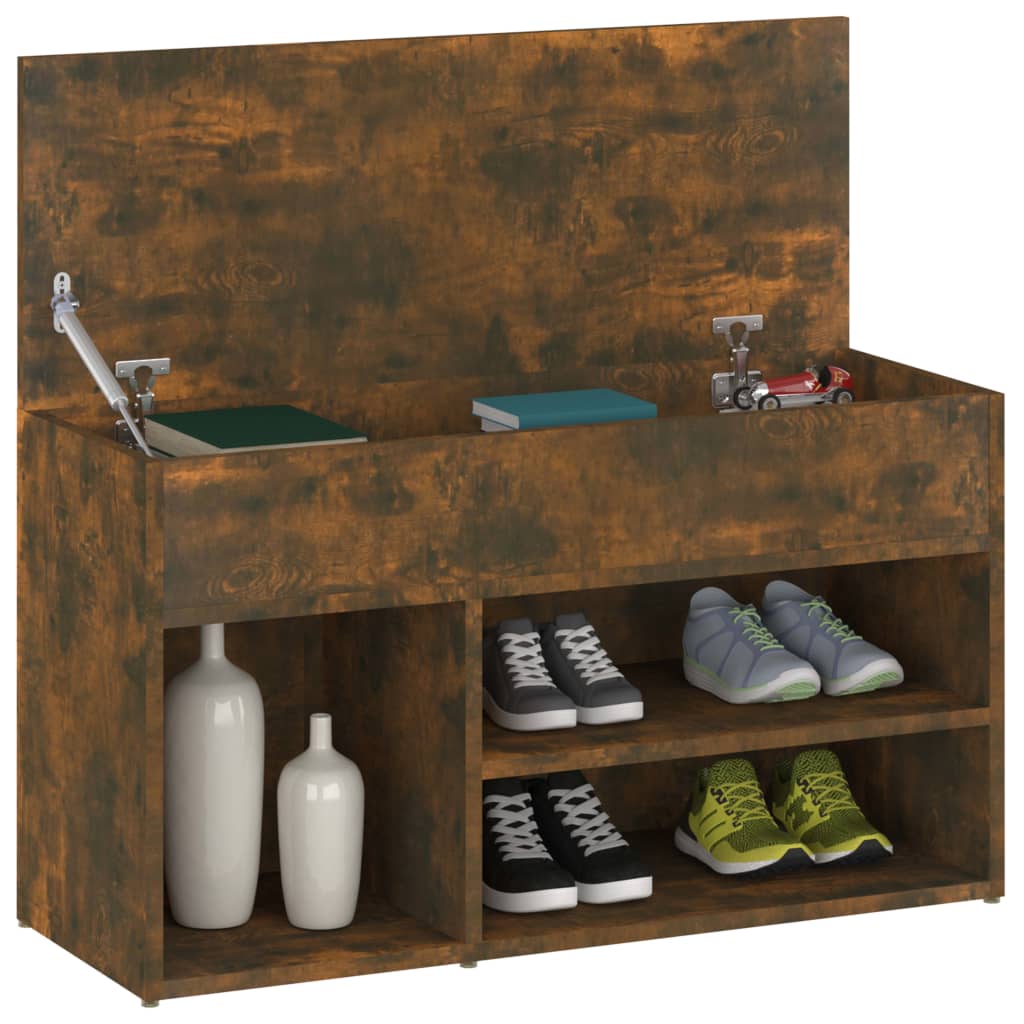 Scarpiera Rovere Fumo 80x30x45 cm in Legno Multistrato - homemem39