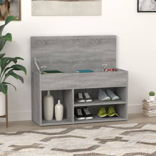 Scarpiera Grigio Sonoma 80x30x45 cm in Legno Multistrato - homemem39