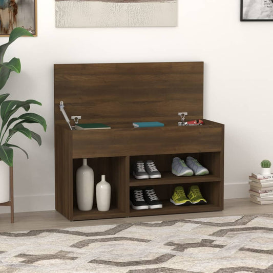 Scarpiera Rovere Marrone 80x30x45 cm in Legno Multistrato - homemem39