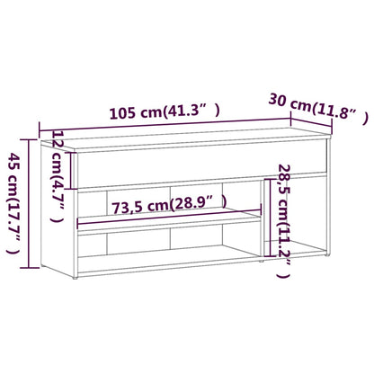Scarpiera Grigio Sonoma 105x30x45 cm in Legno Multistrato - homemem39