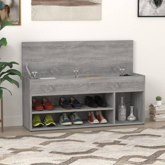 Scarpiera Grigio Sonoma 105x30x45 cm in Legno Multistrato - homemem39