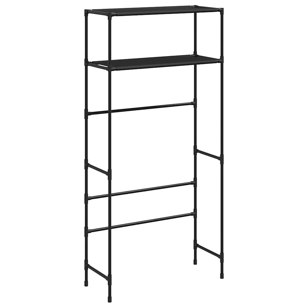 Rastrelliera per Lavatrice a 2 Livelli Nera 69x28x143 cm Ferro - homemem39