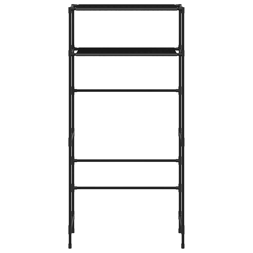 Rastrelliera per Lavatrice a 2 Livelli Nera 69x28x143 cm Ferro - homemem39