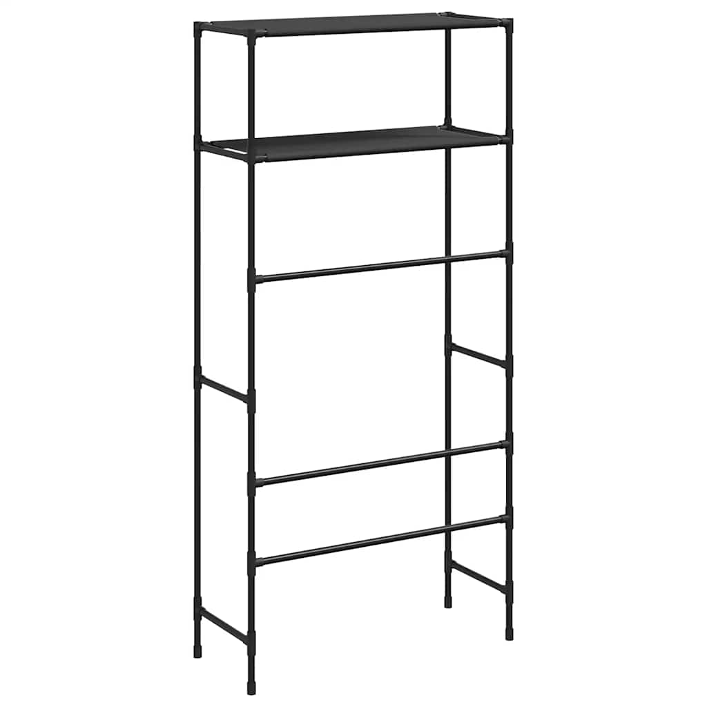 Rastrelliera per Lavatrice a 2 Livelli Nera 69x28x143 cm Ferro - homemem39