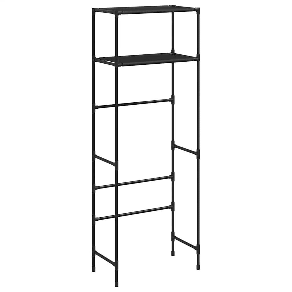 Rastrelliera per Bagno a 2 Livelli Nera 53,5x28x143 cm Ferro - homemem39