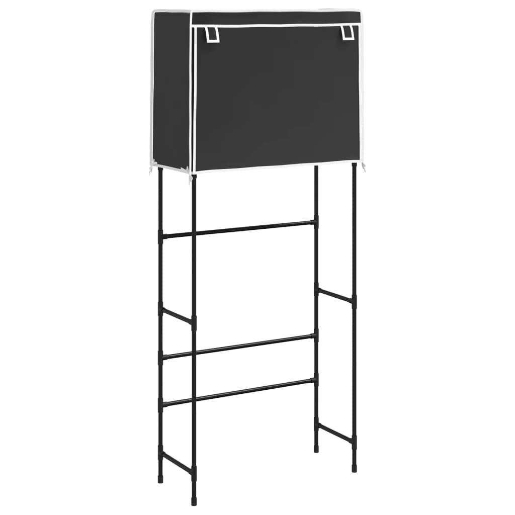 Rastrelliera per Lavatrice 2 Livelli Nera 71x29,5x170,5cm Ferro - homemem39