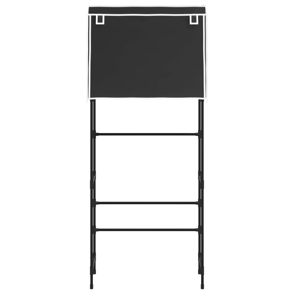 Rastrelliera per Lavatrice 2 Livelli Nera 71x29,5x170,5cm Ferro - homemem39