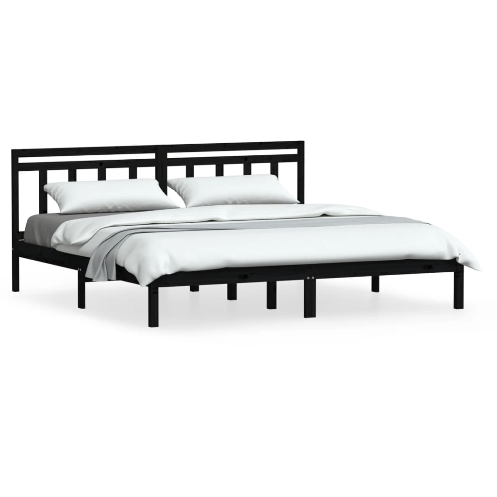 Giroletto Nero in Legno Massello di Pino 200x200 cm | homemem39