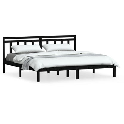 Giroletto Nero in Legno Massello di Pino 200x200 cm | homemem39