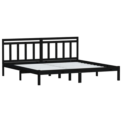 Giroletto Nero in Legno Massello di Pino 200x200 cm | homemem39