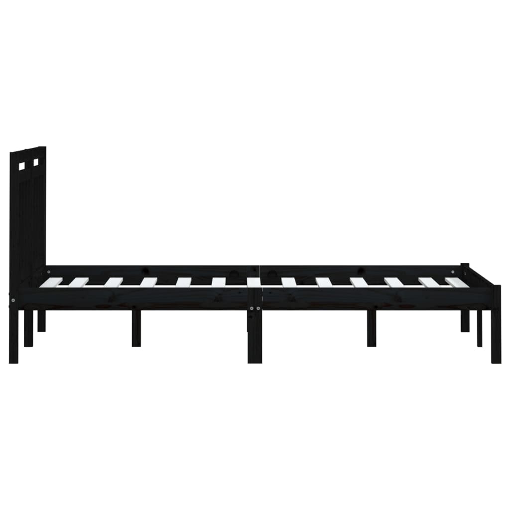 Giroletto Nero in Legno Massello di Pino 200x200 cm | homemem39