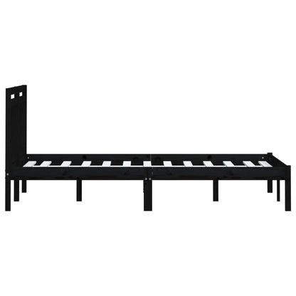 Giroletto Nero in Legno Massello di Pino 200x200 cm | homemem39