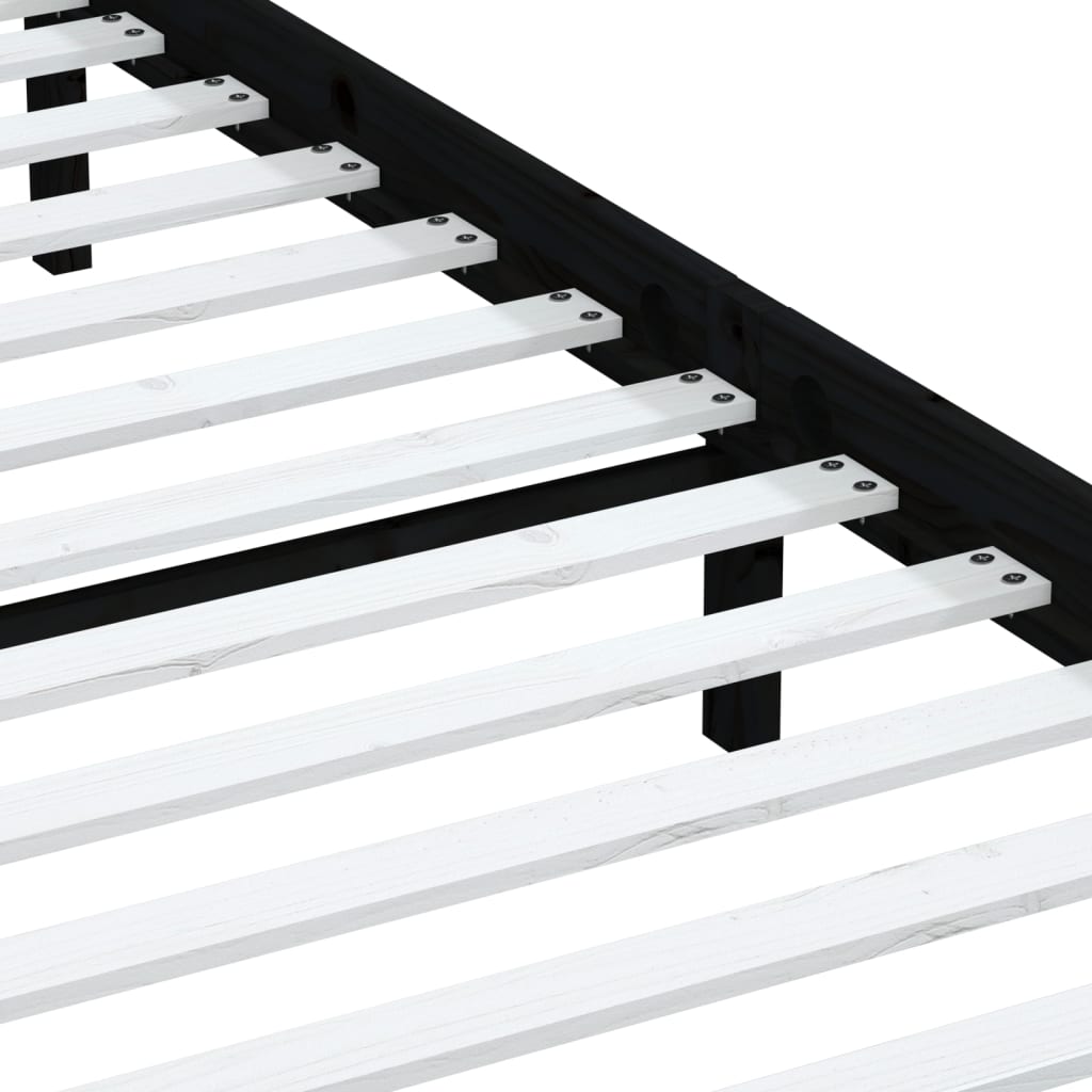Giroletto Nero in Legno Massello di Pino 200x200 cm | homemem39