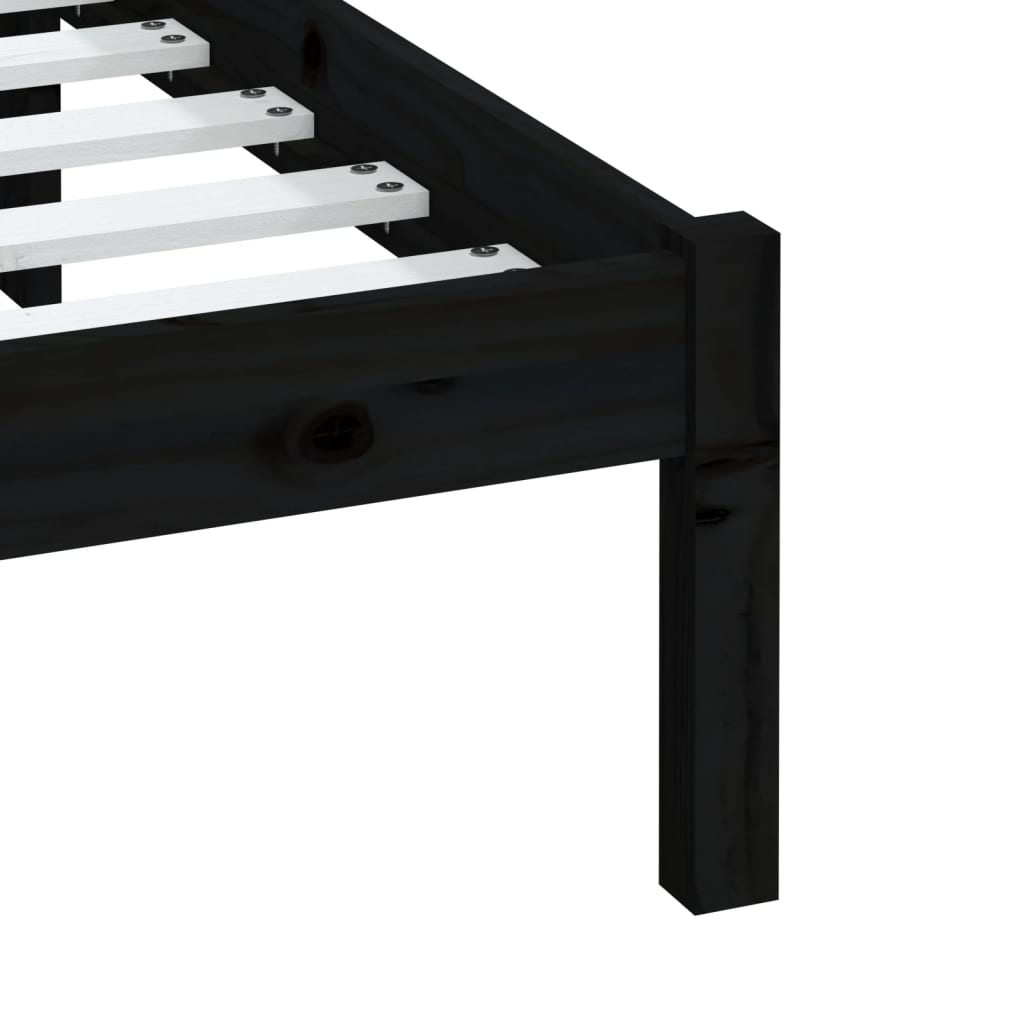Giroletto Nero in Legno Massello di Pino 200x200 cm | homemem39