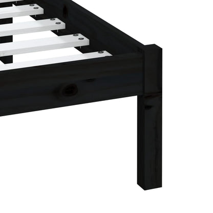 Giroletto Nero in Legno Massello di Pino 200x200 cm | homemem39