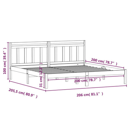 Giroletto Nero in Legno Massello di Pino 200x200 cm | homemem39