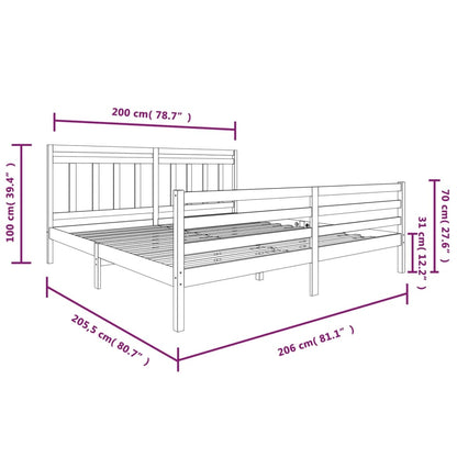 Giroletto Grigio in Legno Massello di Pino 200x200 cm | homemem39