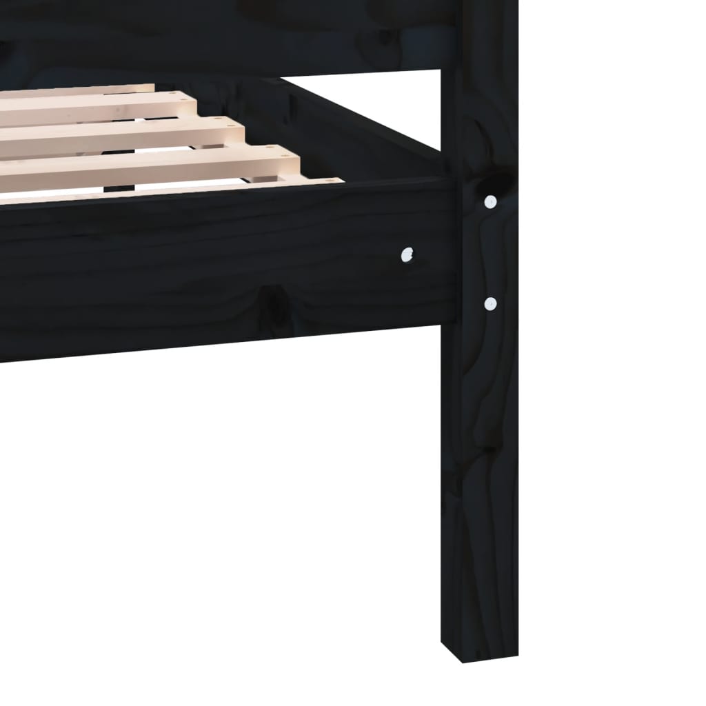 Giroletto Nero 75x190 cm Small Single in Legno Massello | homemem39