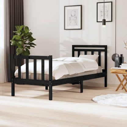 Giroletto Nero 75x190 cm Small Single in Legno Massello | homemem39