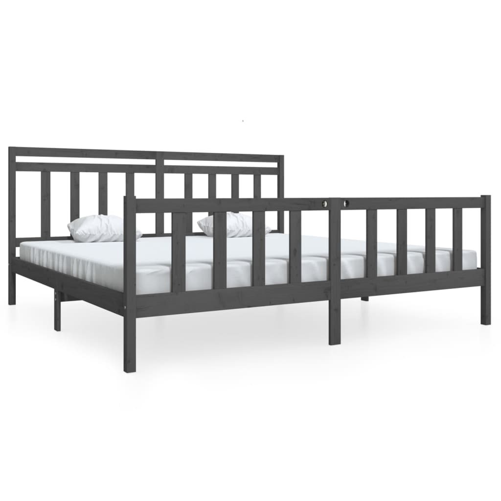Giroletto Grigio in Legno Massello di Pino 200x200 cm | homemem39