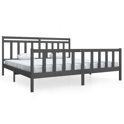 Giroletto Grigio in Legno Massello di Pino 200x200 cm | homemem39