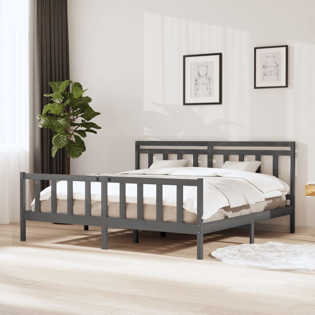 Giroletto Grigio in Legno Massello di Pino 200x200 cm | homemem39