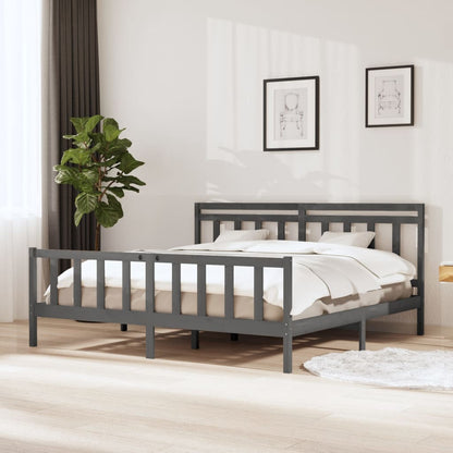 Giroletto Grigio in Legno Massello di Pino 200x200 cm | homemem39