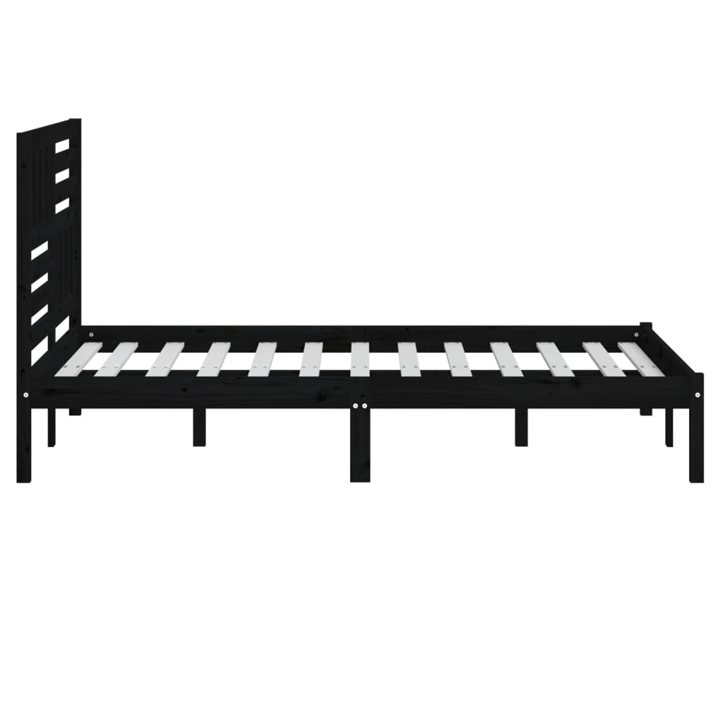 Giroletto Nero in Legno Massello di Pino 140x200 cm | homemem39